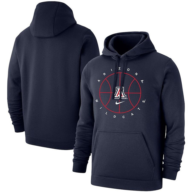 Men's Arizona Wildcats Navy Basketball Icon Club Fleece Pullover Hoodie